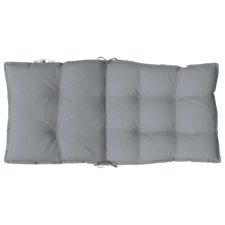 Coussins de chaise à dossier bas lot de 2 gris tissu oxford - 7
