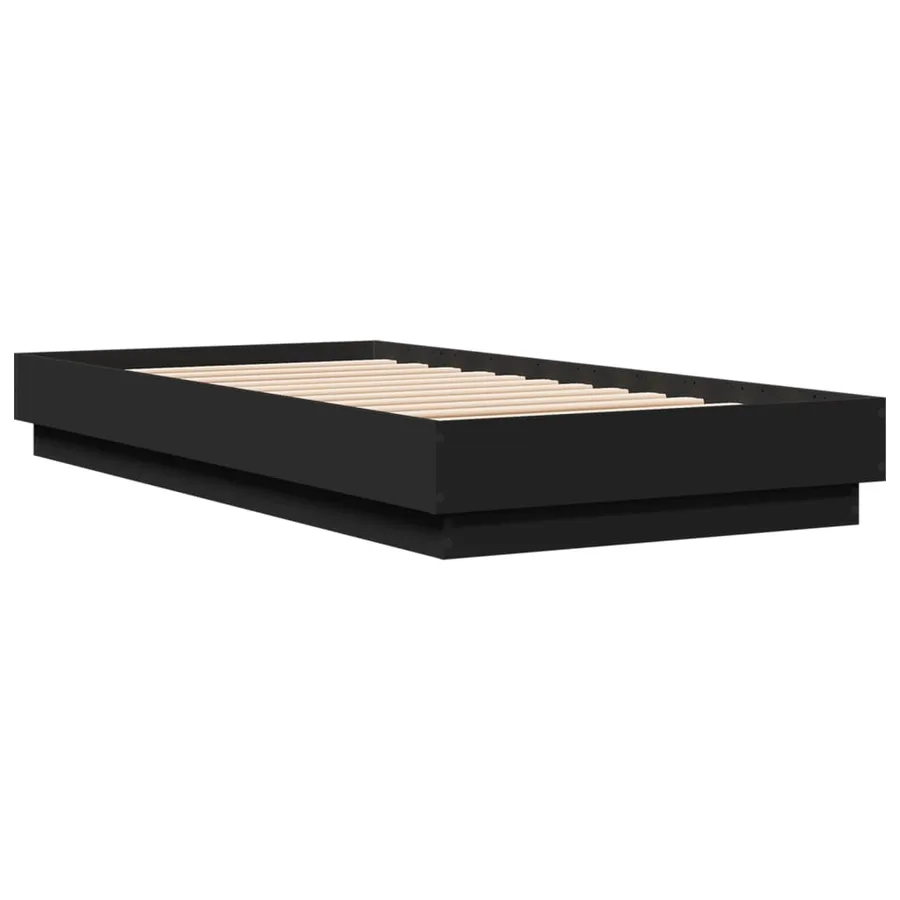 Cadre de lit sans matelas avec lumières LED noir 75x190 cm - 3