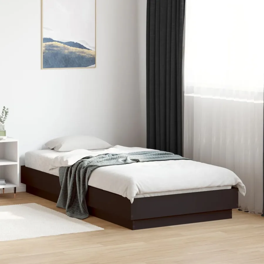 Cadre de lit sans matelas avec lumières LED noir 75x190 cm - 4