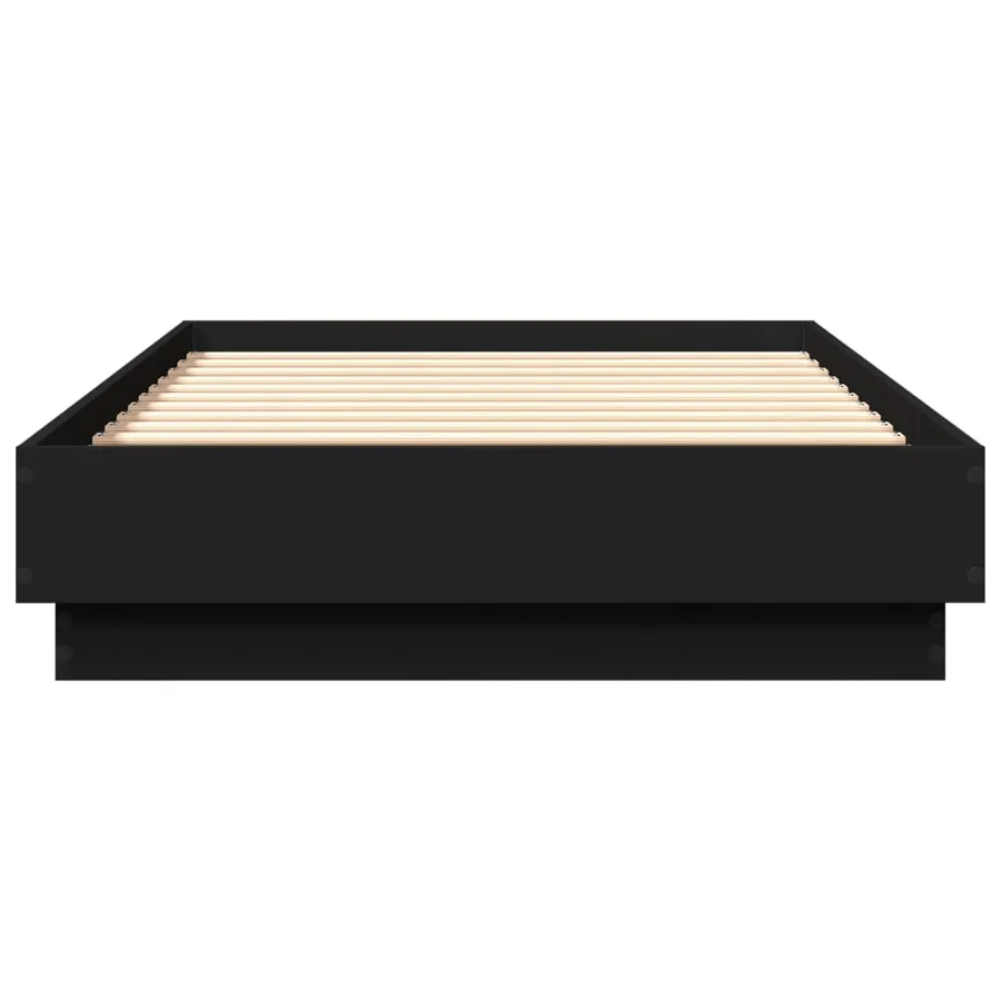 Cadre de lit sans matelas avec lumières LED noir 75x190 cm - 6