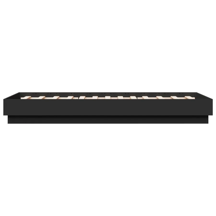 Cadre de lit sans matelas avec lumières LED noir 75x190 cm - 7