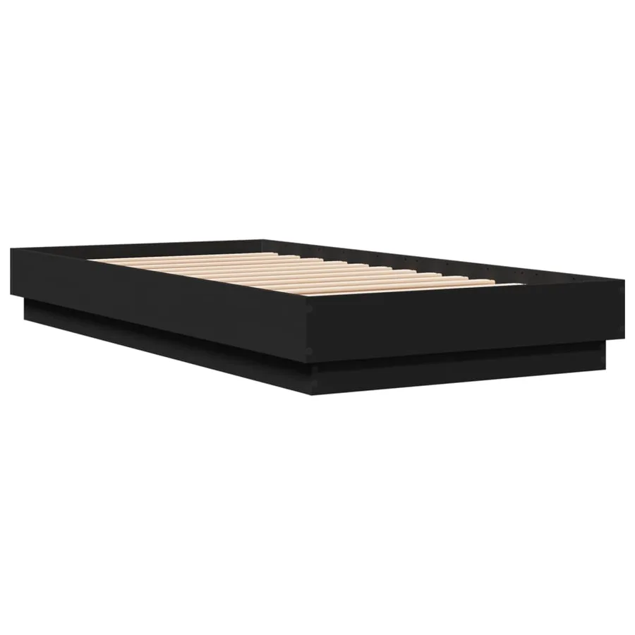 Cadre de lit sans matelas avec lumières LED noir 75x190 cm - 8