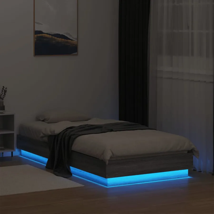 Cadre de lit sans matelas avec lumières LED 75x190 cm - 5