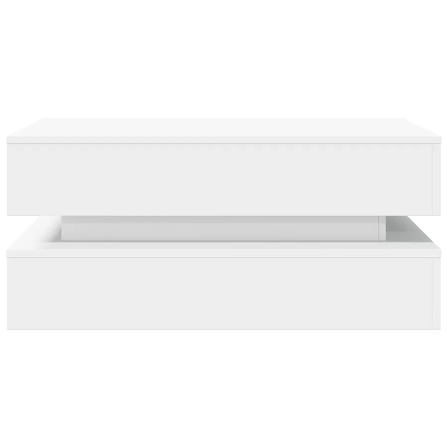 Table basse avec lumières LED blanc 90x50x40 cm - 7