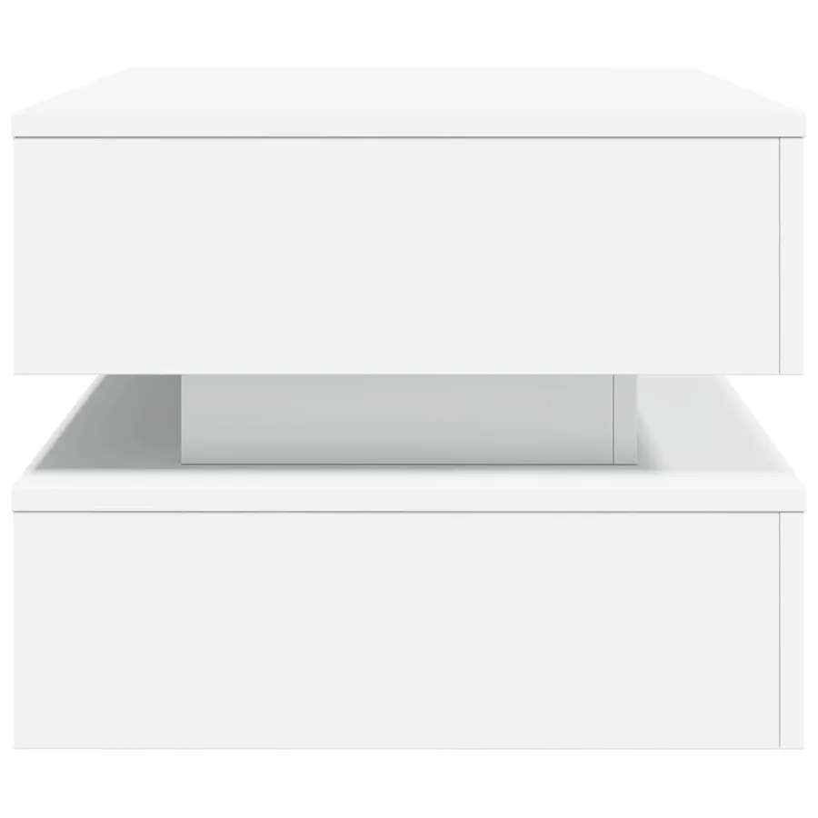 Table basse avec lumières LED blanc 90x50x40 cm - 8