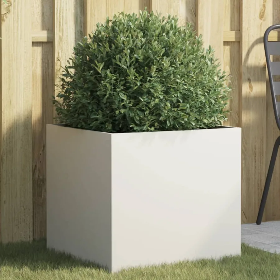 Jardinière blanc 49x47x46 cm acier