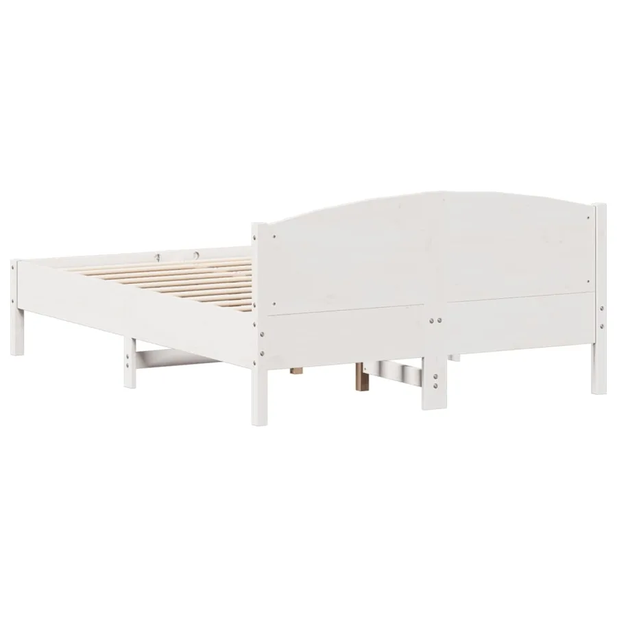 Cadre de lit sans matelas blanc 120x190 cm bois de pin massif - 6