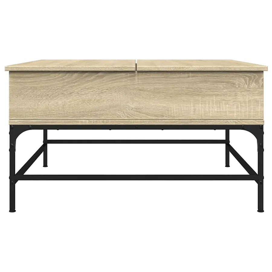 Table basse chêne sonoma 80x80x45 cm bois d'ingénierie et métal - 5