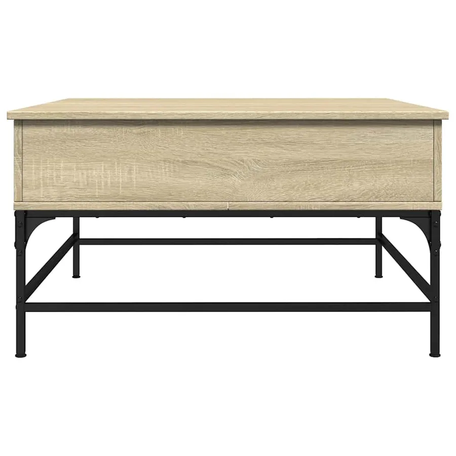 Table basse chêne sonoma 80x80x45 cm bois d'ingénierie et métal - 6