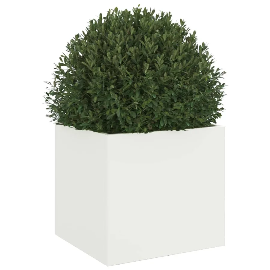 Jardinière blanc 32x30x29 cm acier - 4