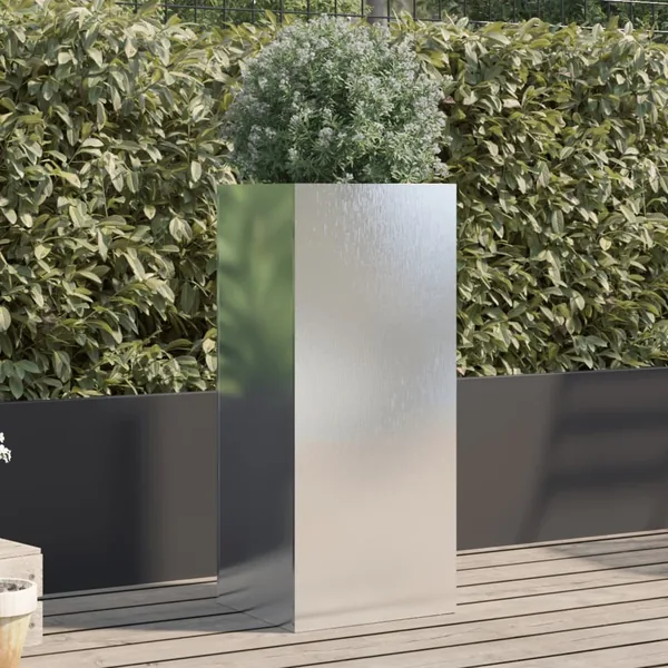 Jardinière argenté 32x29x75 cm acier inoxydable