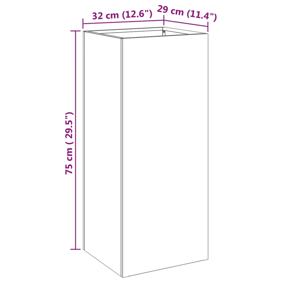 Jardinière argenté 32x29x75 cm acier inoxydable - 10