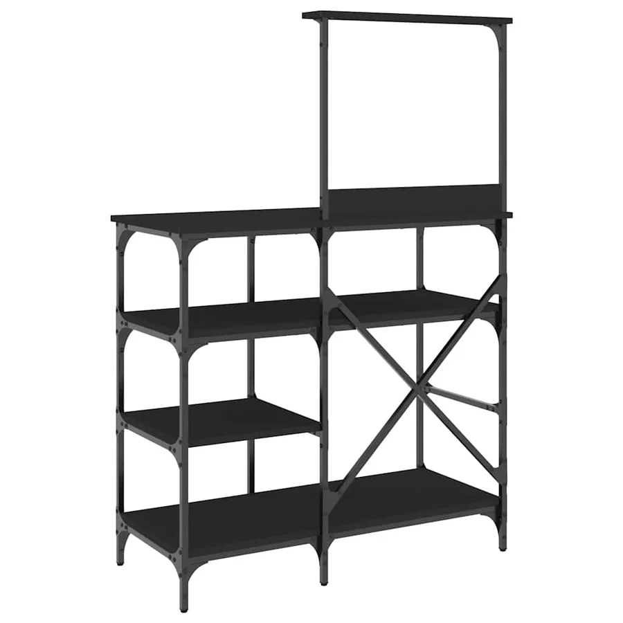 Support de boulanger noir 90x40x132 cm bois ingénierie et métal - 6