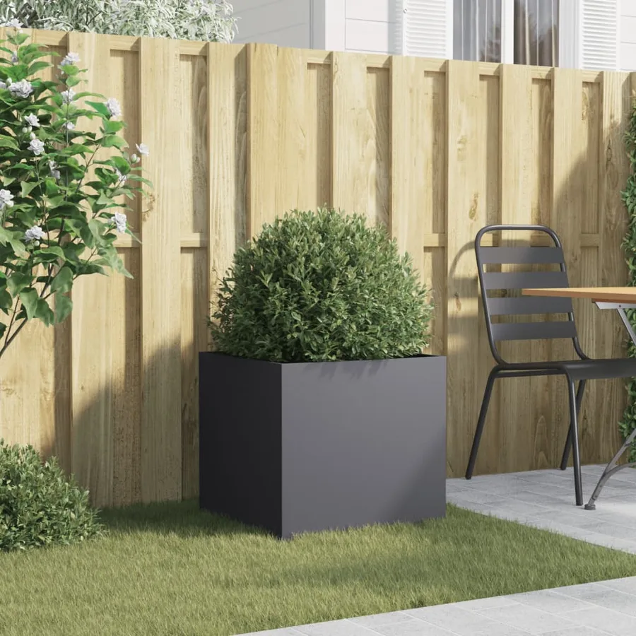 Jardinière anthracite 49x47x46 cm acier - 3