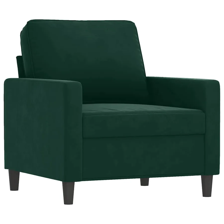 Ensemble de canapés 3 pcs avec coussins vert foncé velours - 3