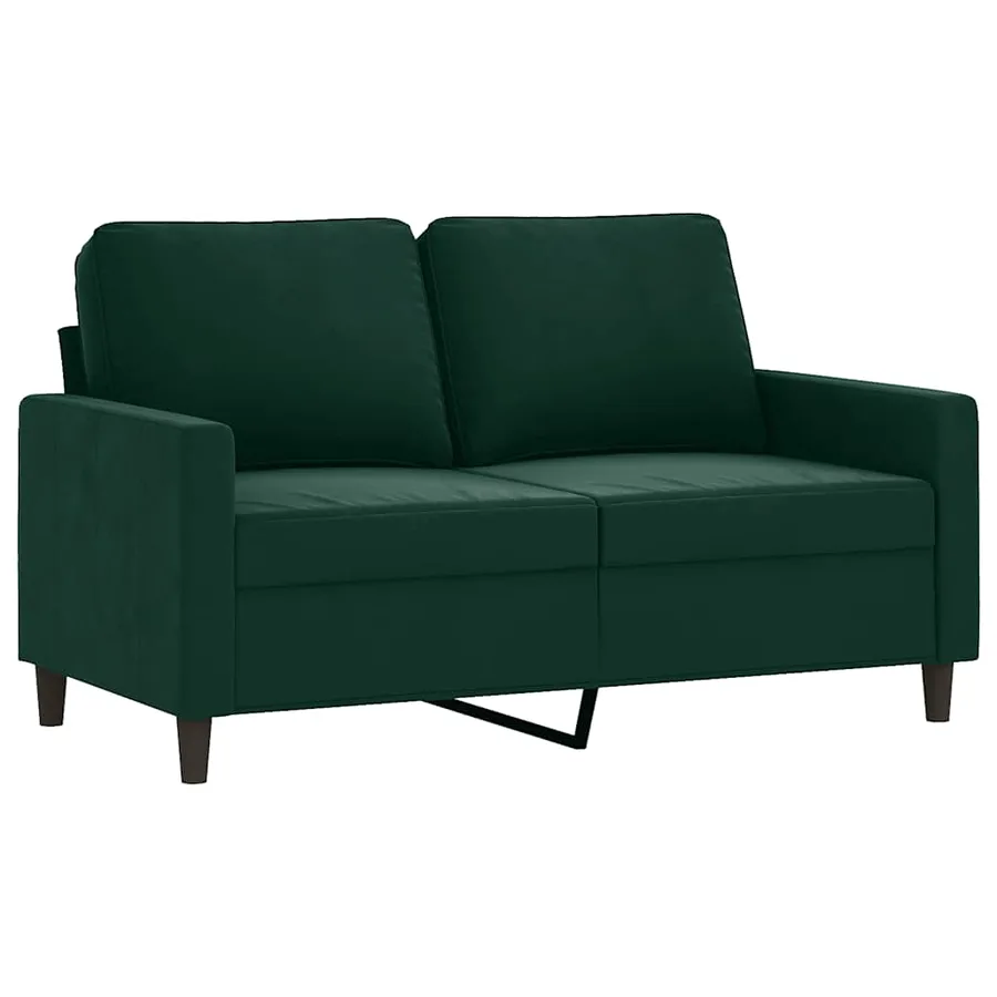Ensemble de canapés 3 pcs avec coussins vert foncé velours - 4