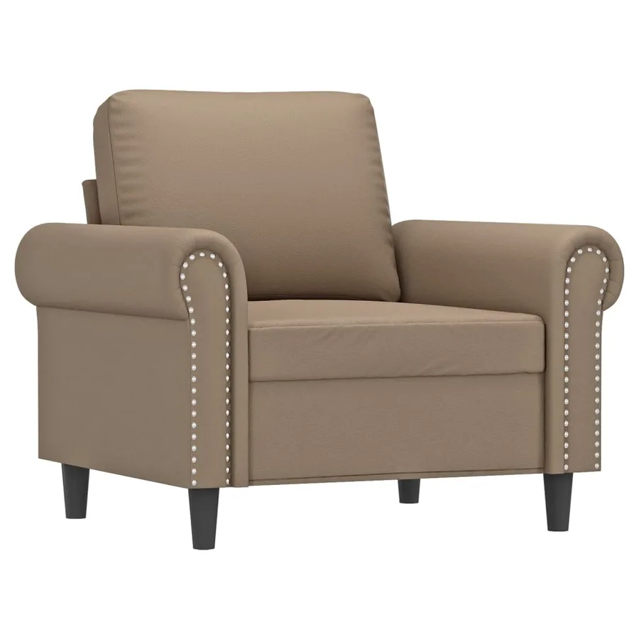 Fauteuil avec repose-pied Cappuccino 60 cm Similicuir - 4