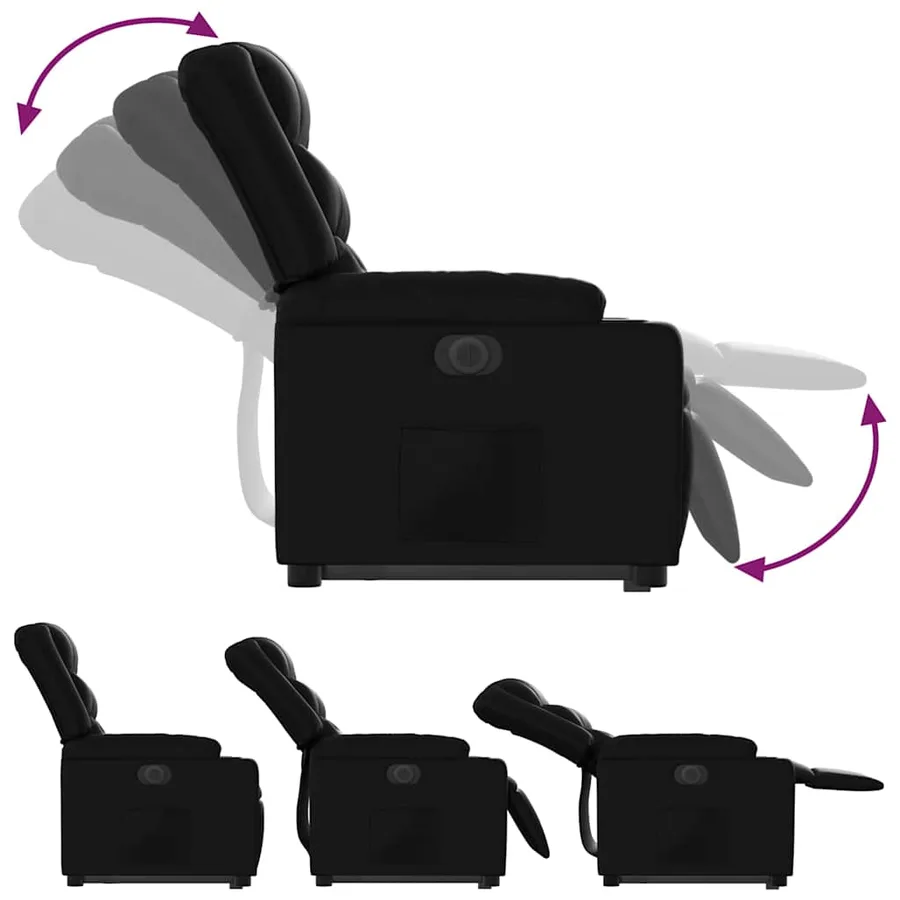 Fauteuil inclinable électrique noir similicuir - 7