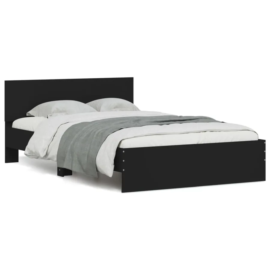 Cadre de lit sans matelas noir 120x200 cm - 2