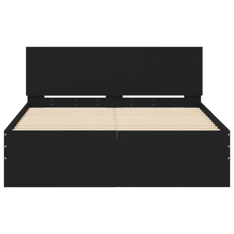 Cadre de lit sans matelas noir 120x200 cm - 5