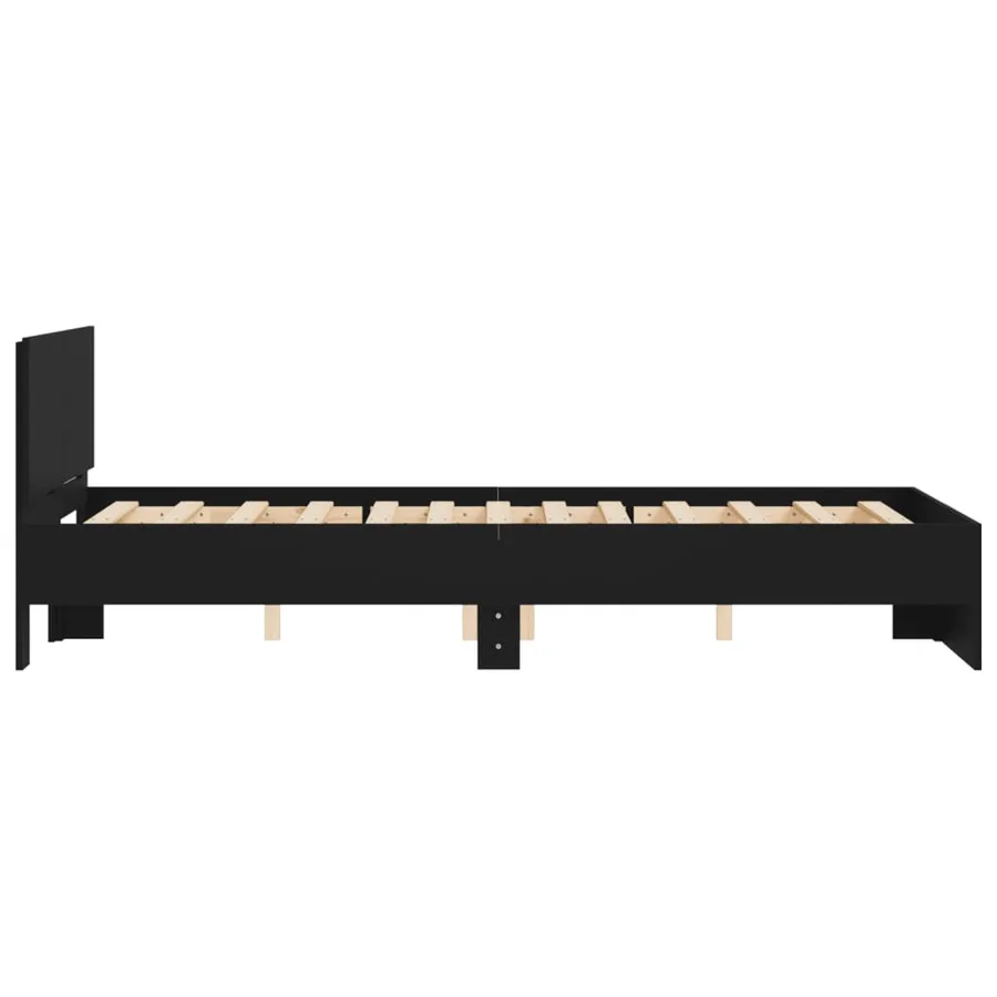 Cadre de lit sans matelas noir 120x200 cm - 6