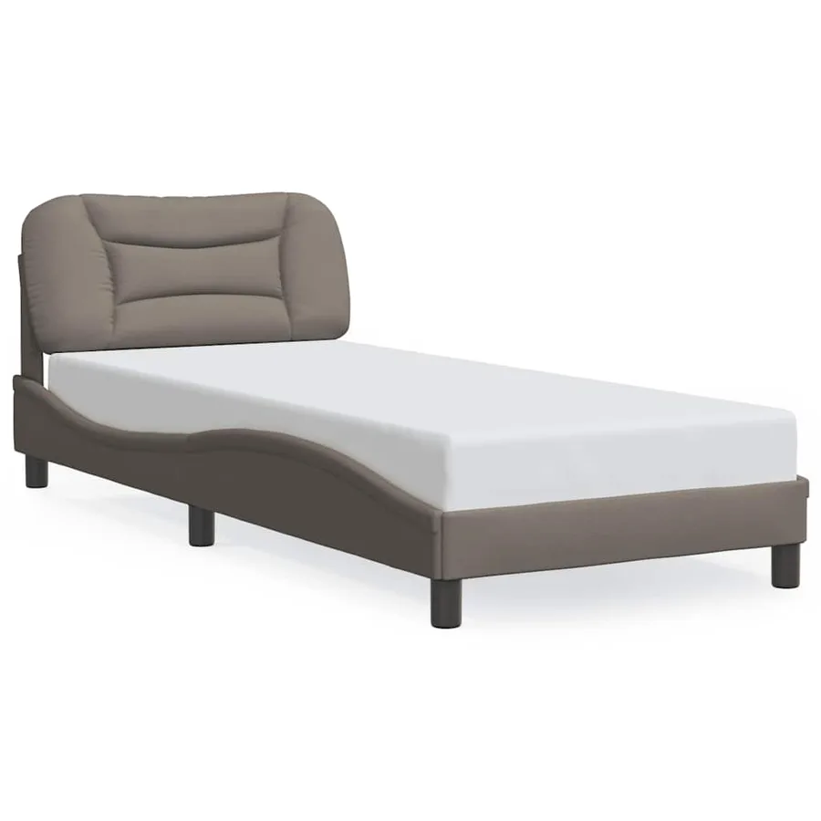 Cadre de lit sans matelas Hvar taupe 90x190 cm tissu - 2
