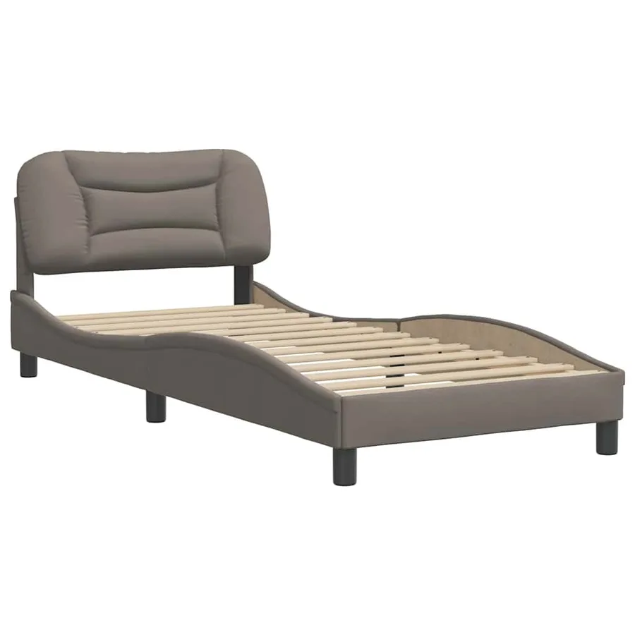 Cadre de lit sans matelas Hvar taupe 90x190 cm tissu - 3