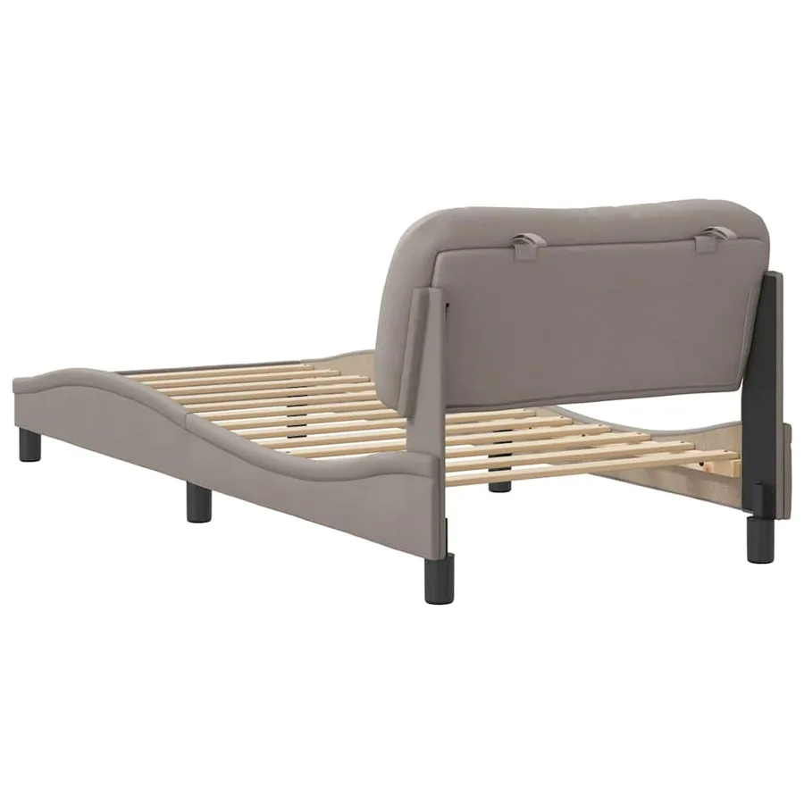 Cadre de lit sans matelas Hvar taupe 90x190 cm tissu - 6