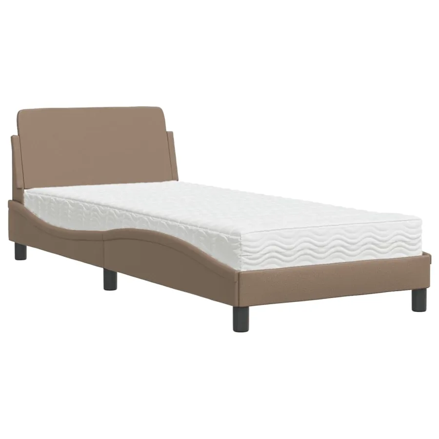 Lit avec matelas Dover cappuccino 90x190 cm similicuir - 2