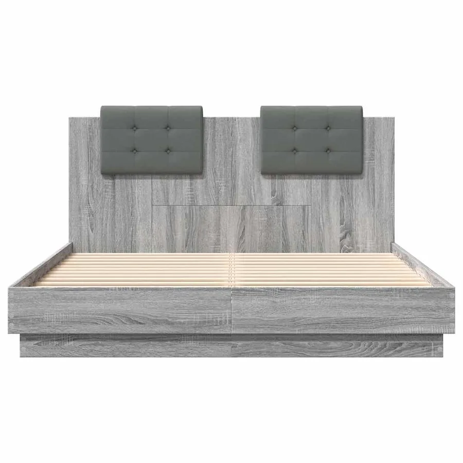 Cadre de lit avec LED sans matelas sonoma gris 150x200 cm - 6