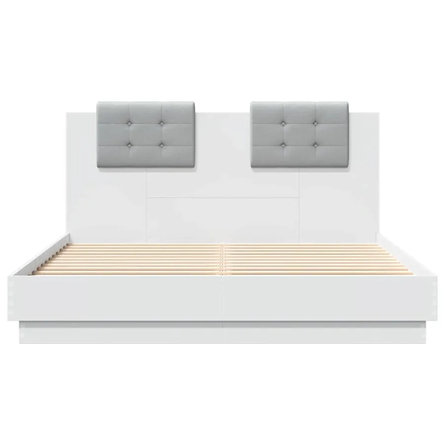 Cadre de lit avec LED sans matelas blanc 120x200 cm - 6