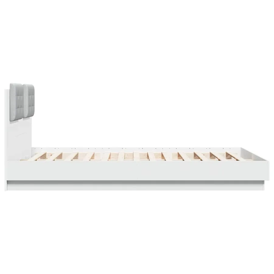 Cadre de lit avec LED sans matelas blanc 120x200 cm - 7