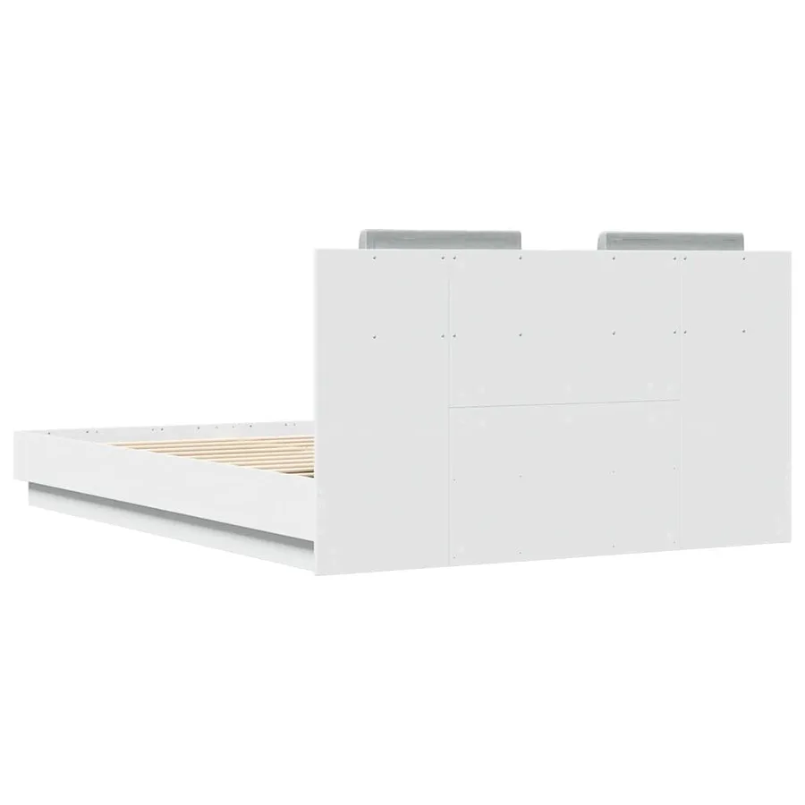 Cadre de lit avec LED sans matelas blanc 120x200 cm - 8