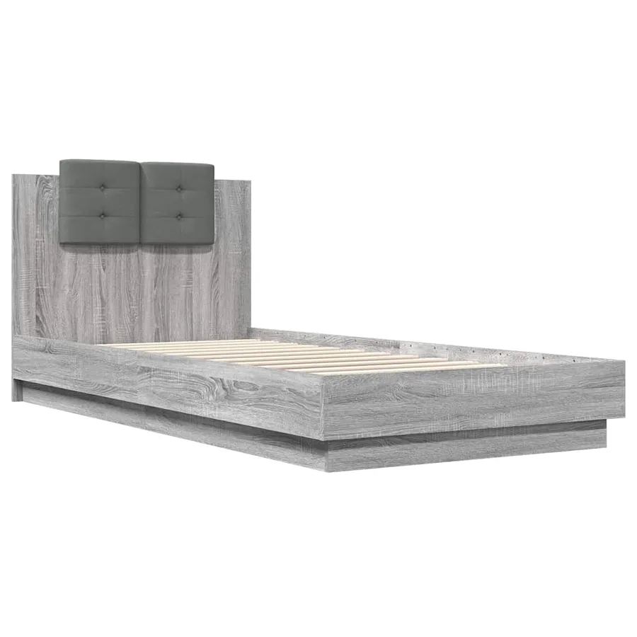 Cadre de lit avec LED sans matelas sonoma gris 100x200 cm - 3
