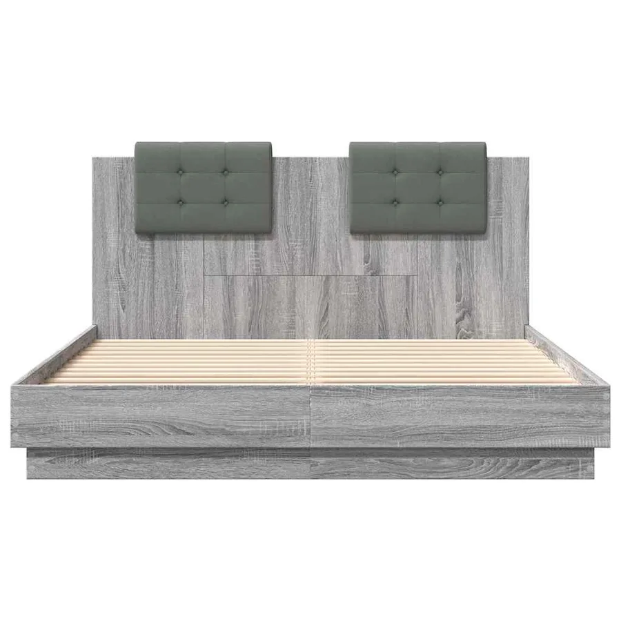 Cadre de lit avec LED sans matelas sonoma gris 120x200 cm - 6