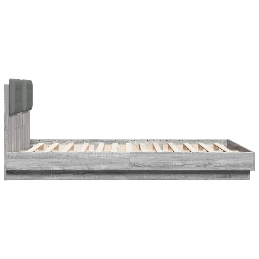 Cadre de lit avec LED sans matelas sonoma gris 120x200 cm - 7