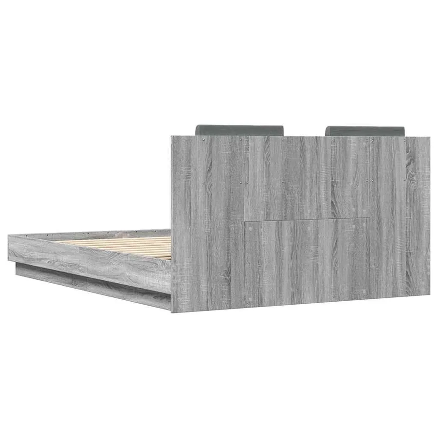 Cadre de lit avec LED sans matelas sonoma gris 120x200 cm - 8