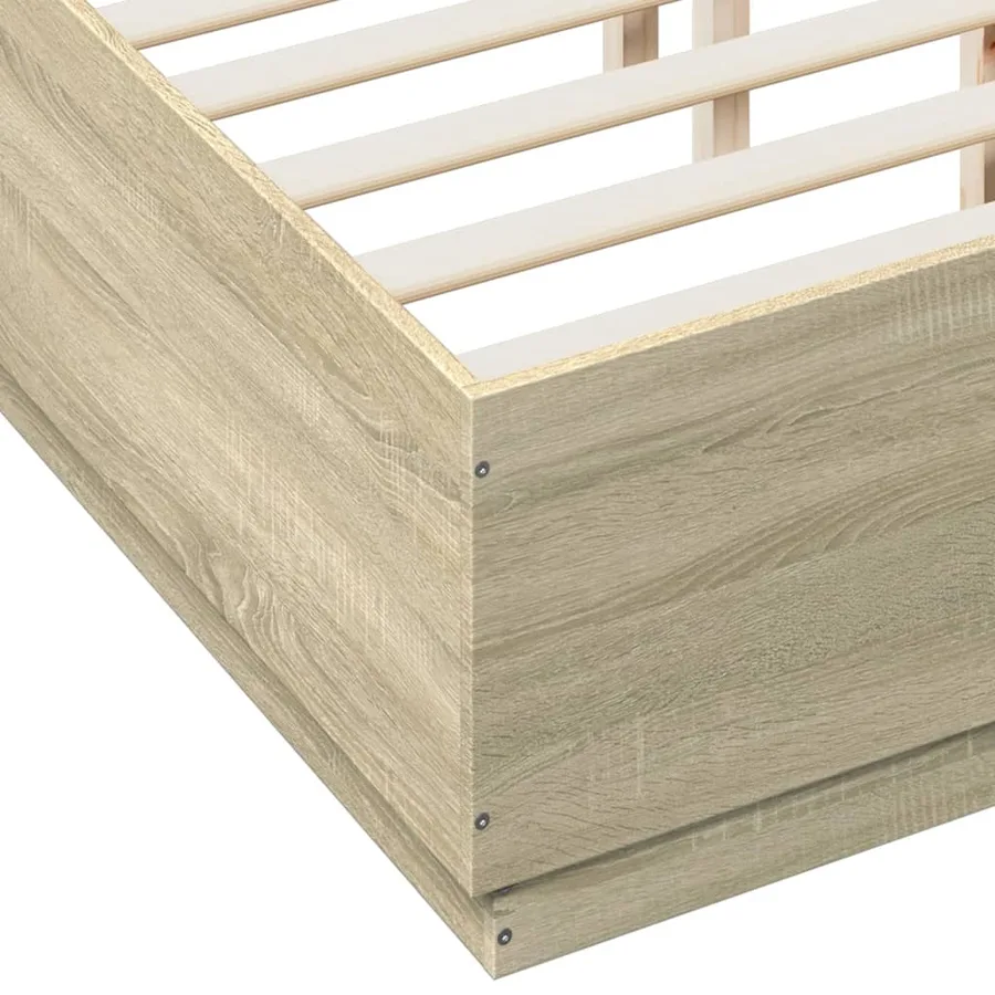 Cadre de lit avec LED sans matelas chêne sonoma 140x190 cm - 9