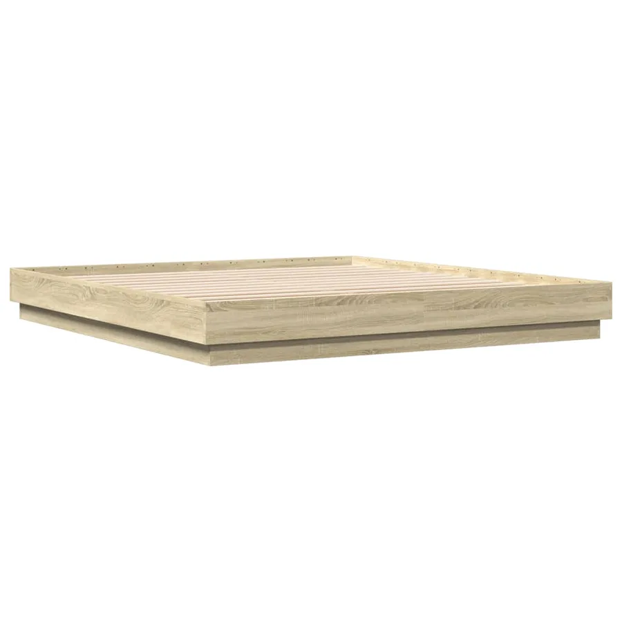 Cadre de lit avec LED sans matelas chêne sonoma 200x200 cm - 3
