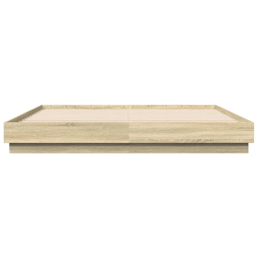 Cadre de lit avec LED sans matelas chêne sonoma 200x200 cm - 6