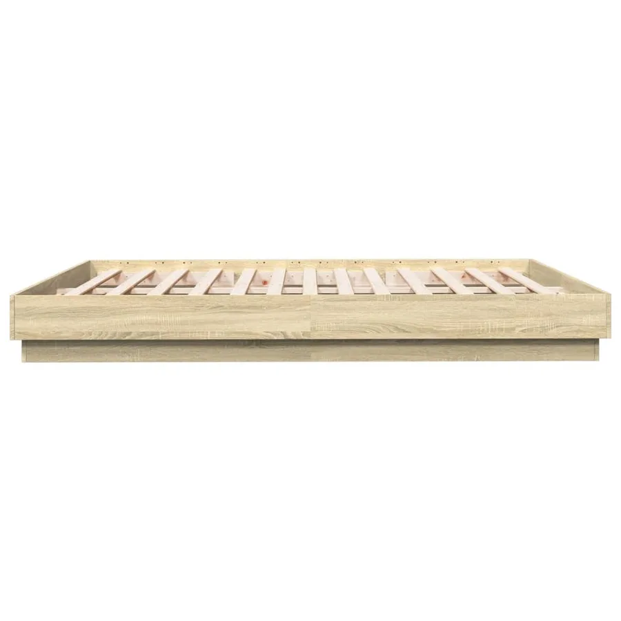 Cadre de lit avec LED sans matelas chêne sonoma 200x200 cm - 7