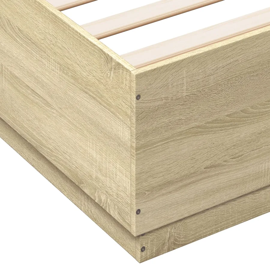 Cadre de lit avec LED sans matelas chêne sonoma 120x200 cm - 9