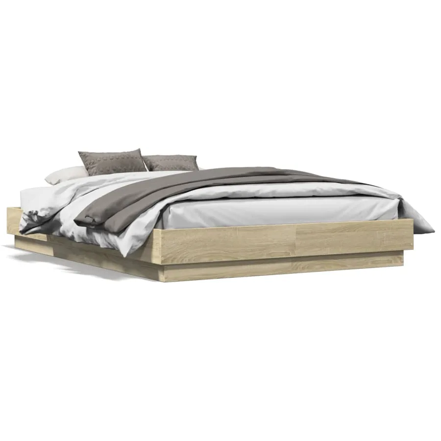 Cadre de lit avec LED sans matelas chêne sonoma 120x190 cm - 5