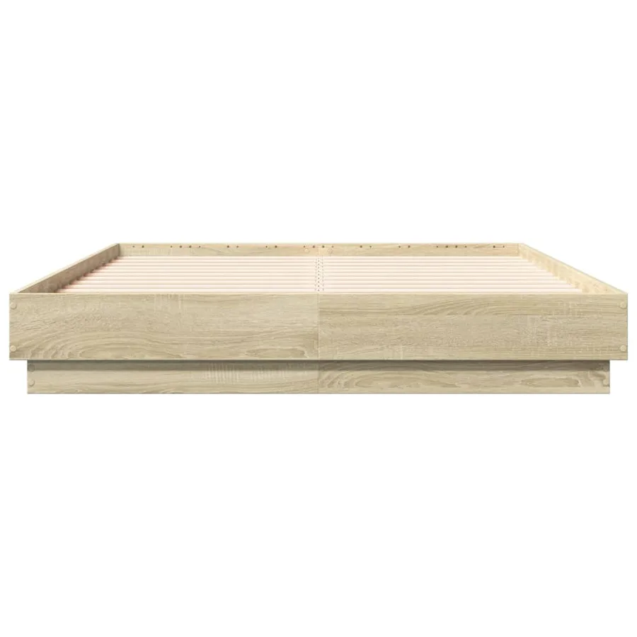 Cadre de lit avec LED sans matelas chêne sonoma 120x190 cm - 6