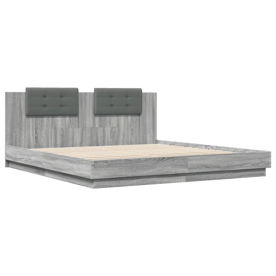 Cadre de lit sans matelas sonoma gris 200x200 cm - 3