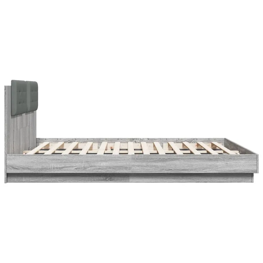 Cadre de lit sans matelas sonoma gris 200x200 cm - 5