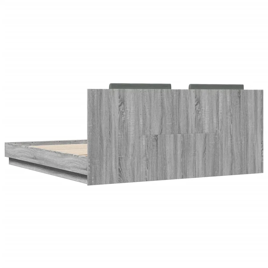 Cadre de lit sans matelas sonoma gris 200x200 cm - 6
