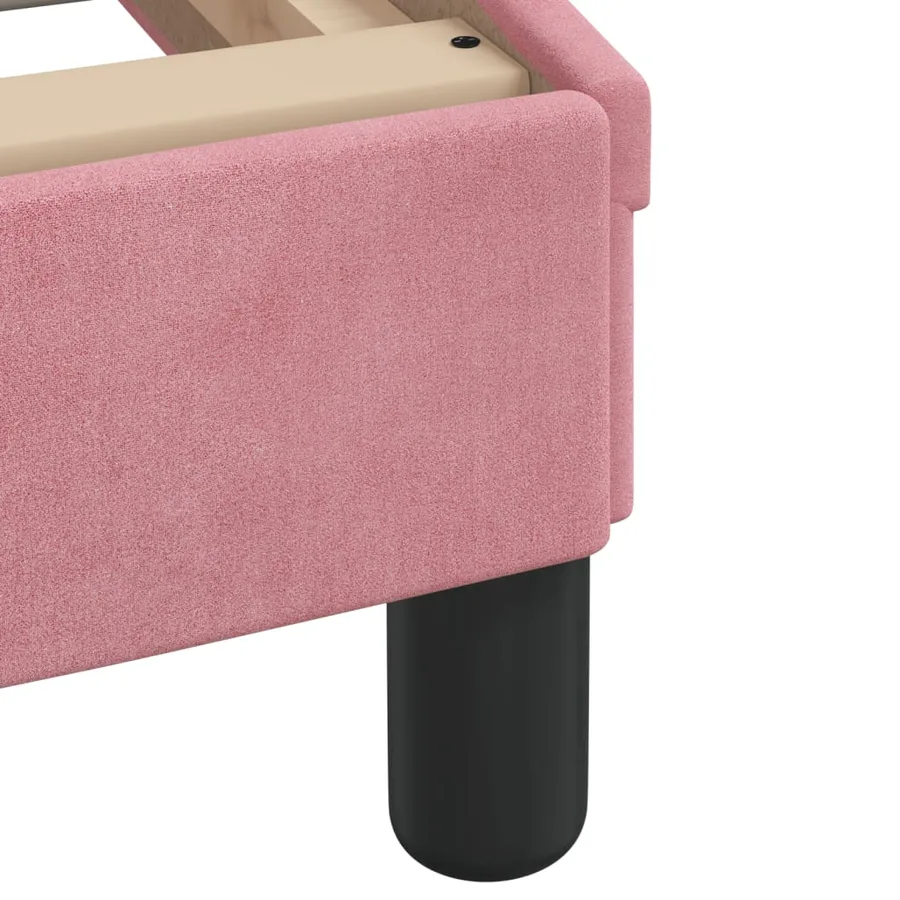 Lit avec matelas Dover rose 90x190 cm velours - 6