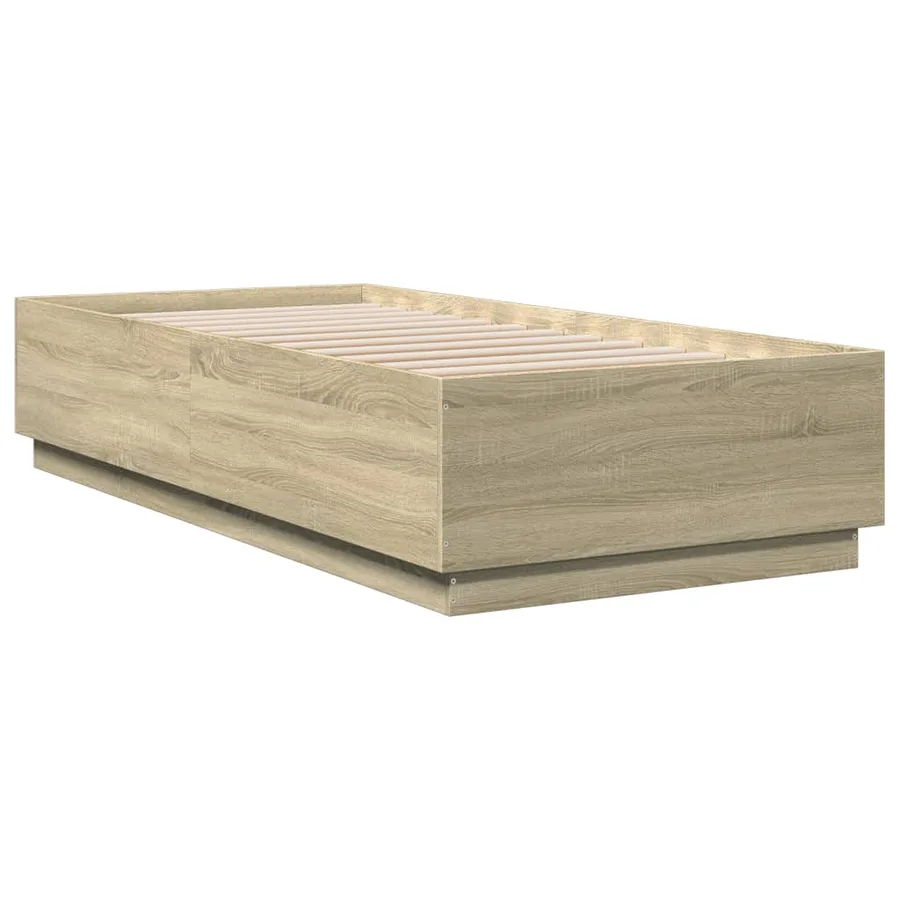 Cadre de lit avec LED sans matelas chêne sonoma 90x200 cm - 3