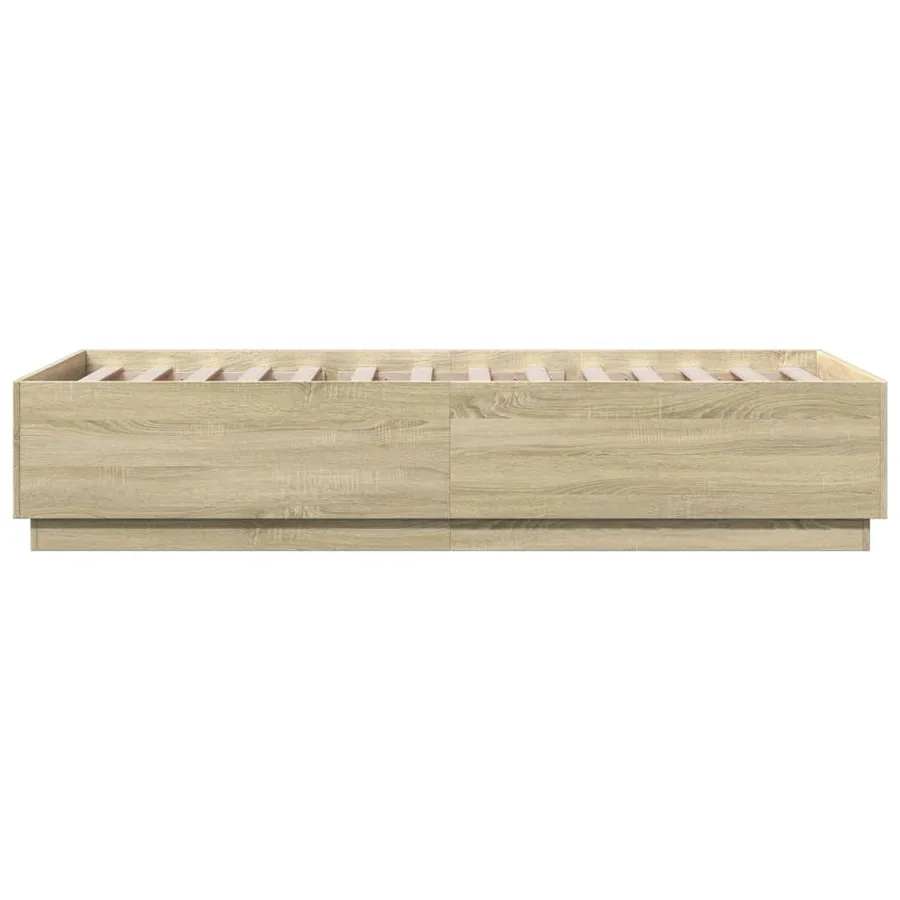 Cadre de lit avec LED sans matelas chêne sonoma 90x200 cm - 7